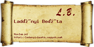 Ladányi Beáta névjegykártya