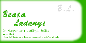 beata ladanyi business card
